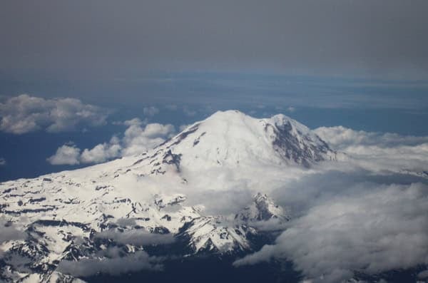 mt. rainier from the sky