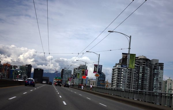 driving into vancouver