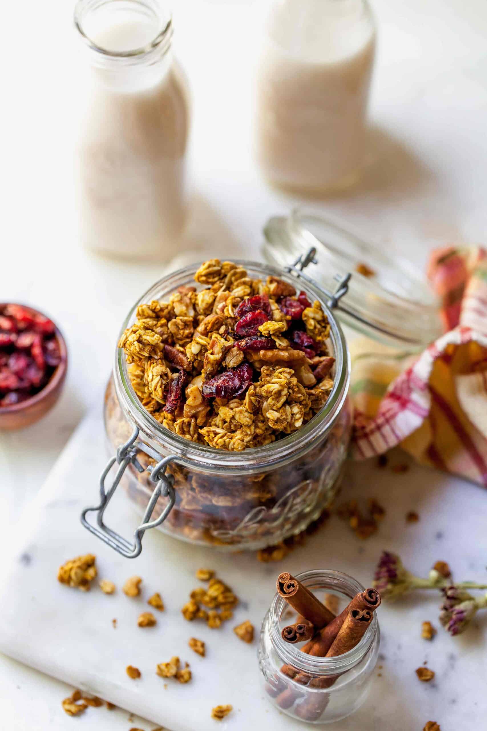 Pumpkin Cranberry Granola Homemade Granola with Pumpkin Spice