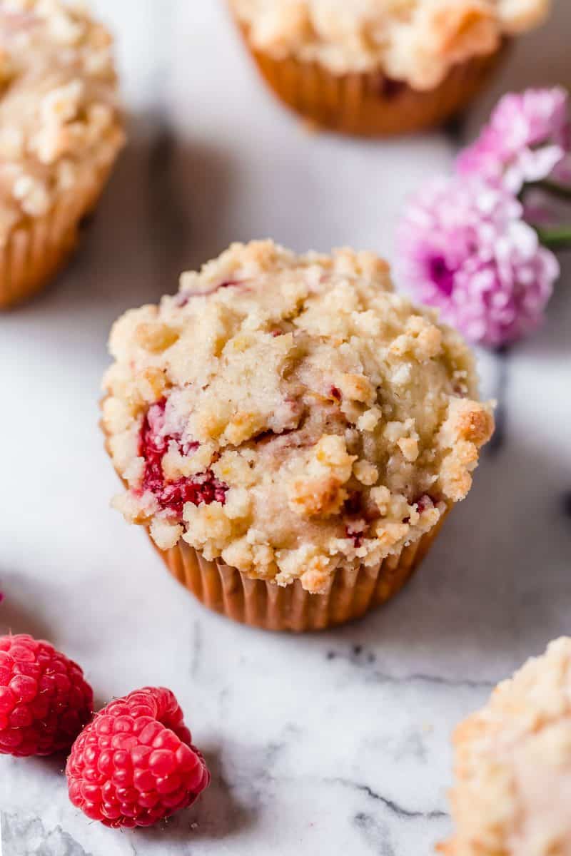 Raspberry Lemon Streusel Muffins that make your kitchen smell like a warm, sunny day. These are the perfect breakfast treat!