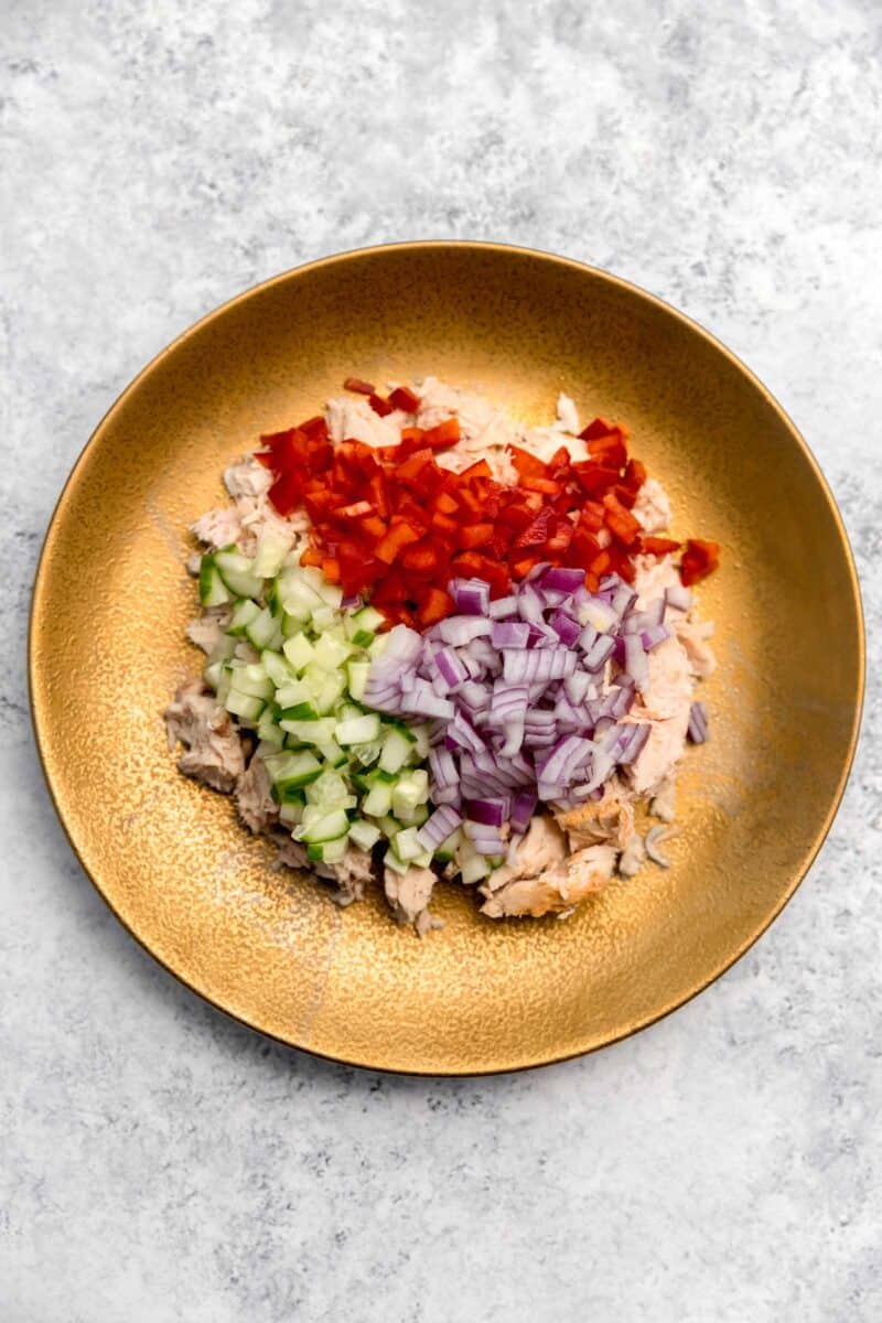 This Thai tuna salad is the perfect way to use up canned tuna in the pantry! Easy ingredients make this Thai tuna salad so flavorful and full of protein!