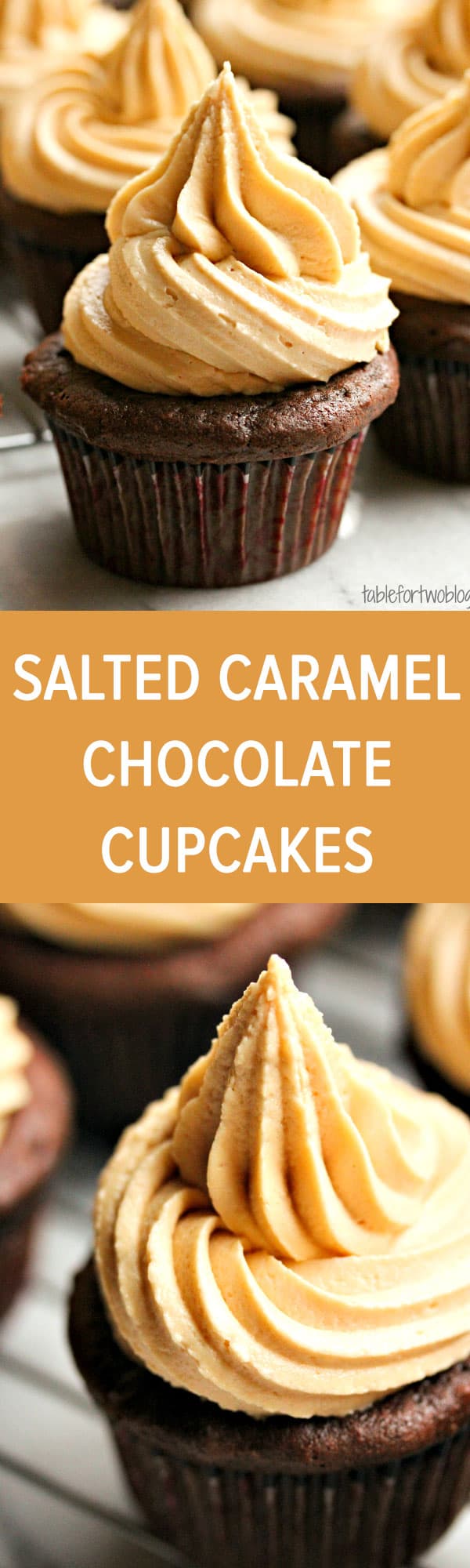Salted caramel chocolate cupcakes-your favorite coffeehouse drink in cupcake form!