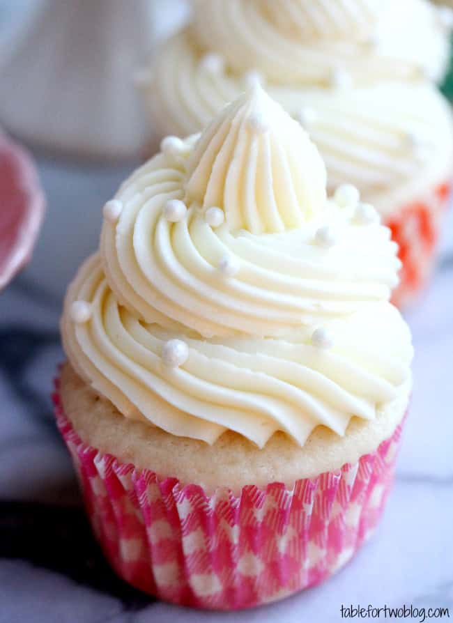  White  Wedding  Cake  Cupcakes  Table for Two  by Julie Wampler