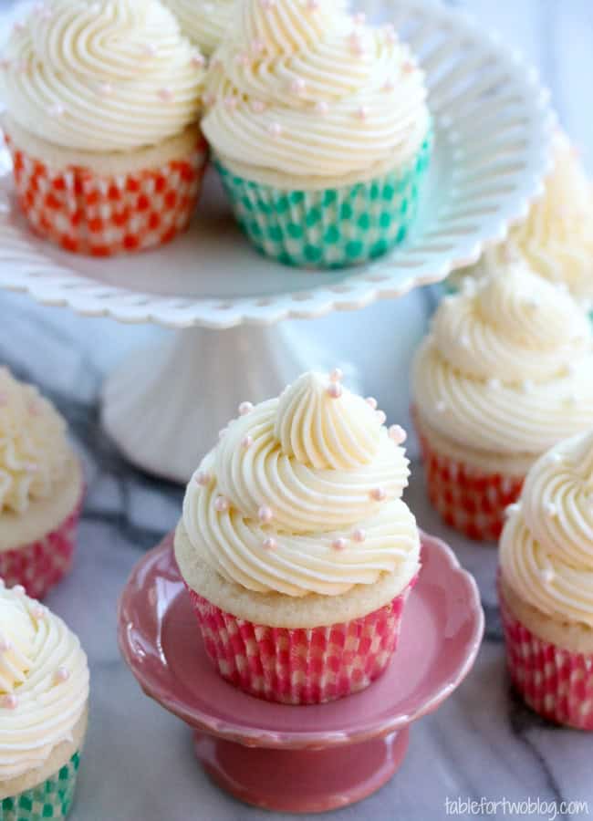 White Wedding Cake Cupcakes Table for Two by Julie Wampler White Wedding Cake Cupcakes Table for Two by Julie Wampler