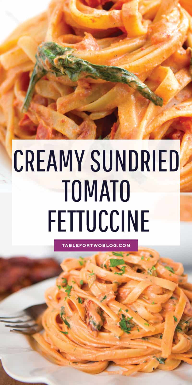 A lightened up version of our favorite pasta dish at Cheesecake Factory! Sundried tomato fettuccine is SO creamy and delicious. No guilt here!