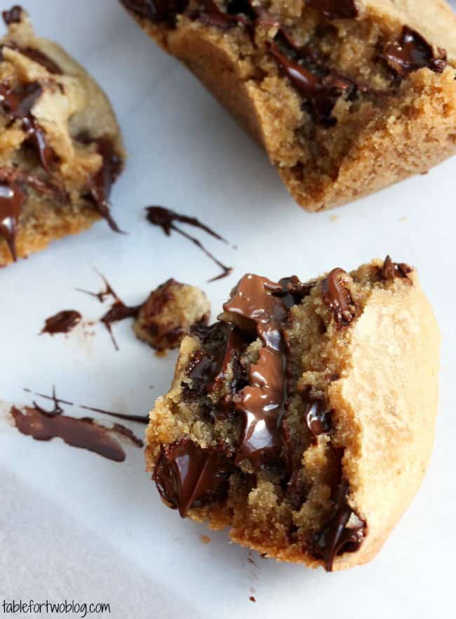 Nutella Lava Cookie Cups via tablefortwoblog.com