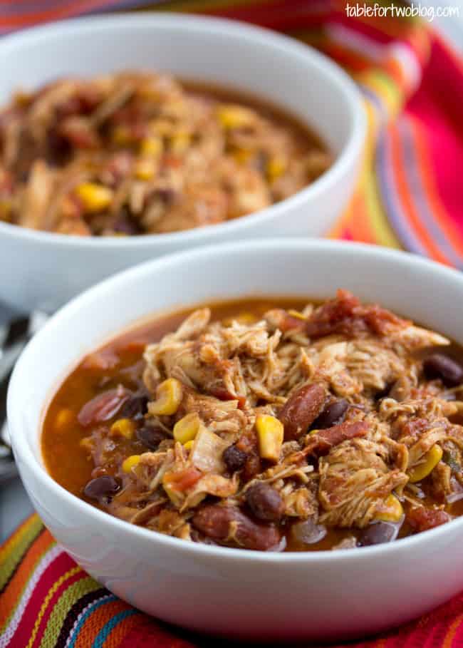 Crockpot Chicken Taco Chili from www.tablefortwoblog.com