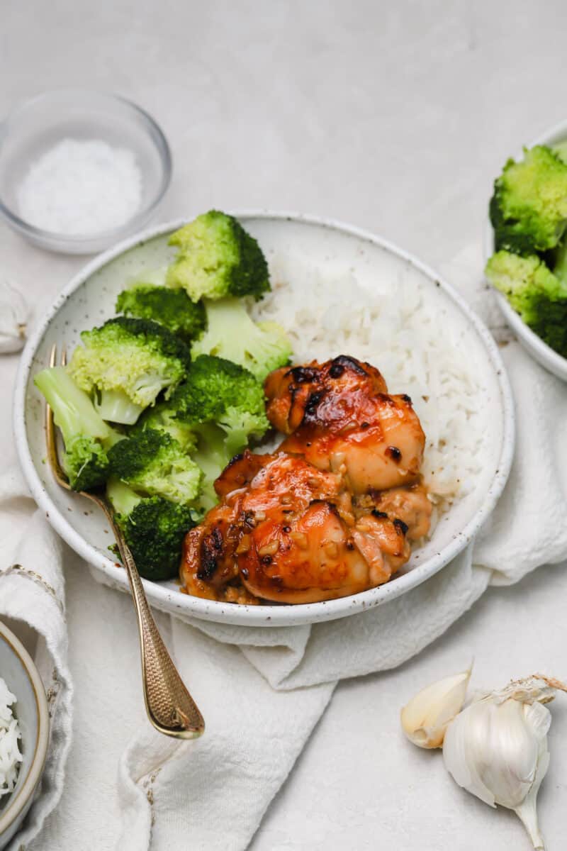 This honey soy chicken is easy to put together and has a great Asian flavor profile for those nights you feel like giving a little pizazz to your dinner!