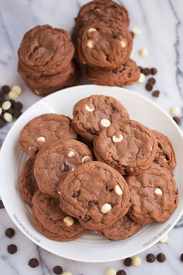 Triple Chocolate Cookies from www.tablefortwoblog.com