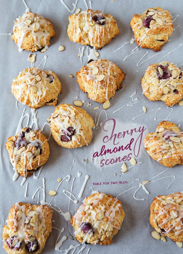 Cherry Almond Scones | tablefortwoblog.com