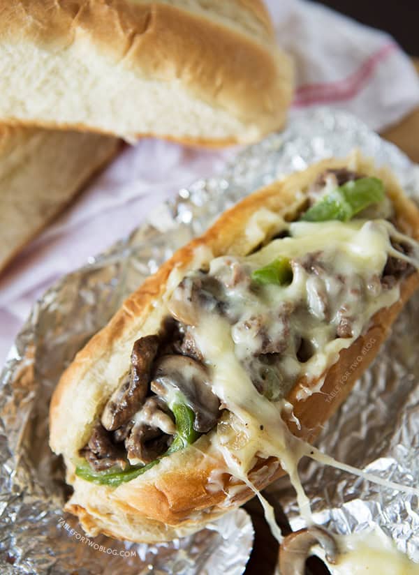 Cheesesteak Sandwiches | tablefortwoblog.com