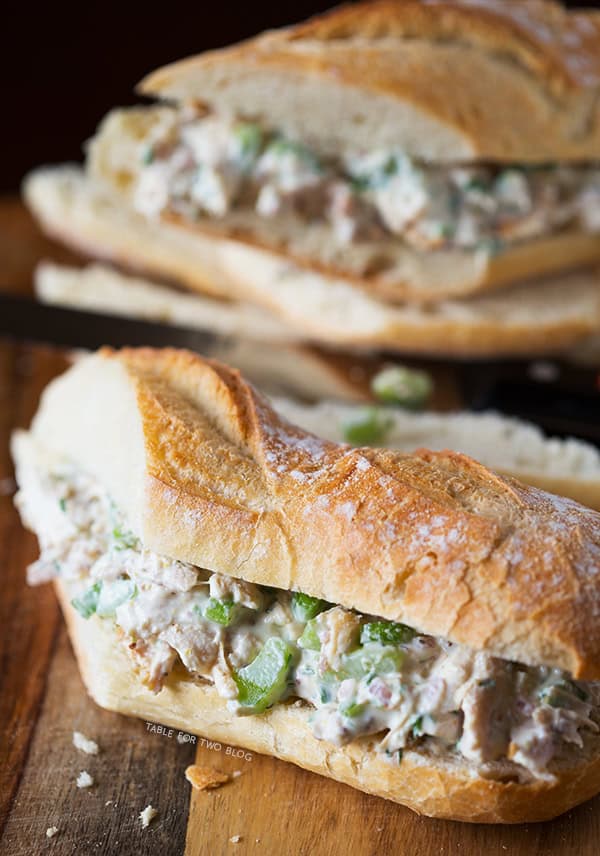 Lightened Up Chicken Salad Sandwich | tablefortwoblog.com