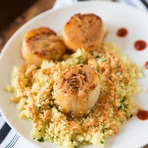 Scallops with Spicy Curry Sauce and Couscous, recipe remake of the King Kong Couscous at Silly Goose in Nashville, TN