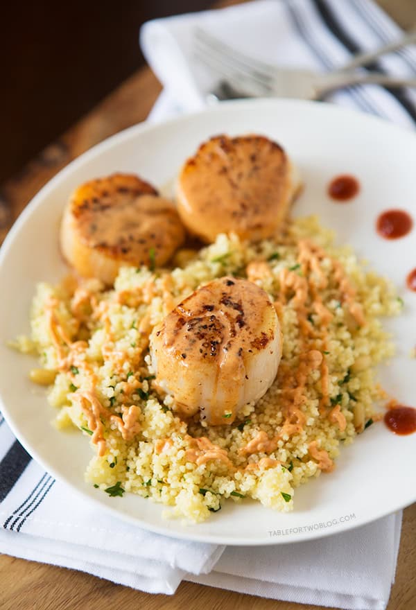 Scallops with Spicy Curry Sauce and Couscous, recipe remake of the King Kong Couscous at Silly Goose in Nashville, TN