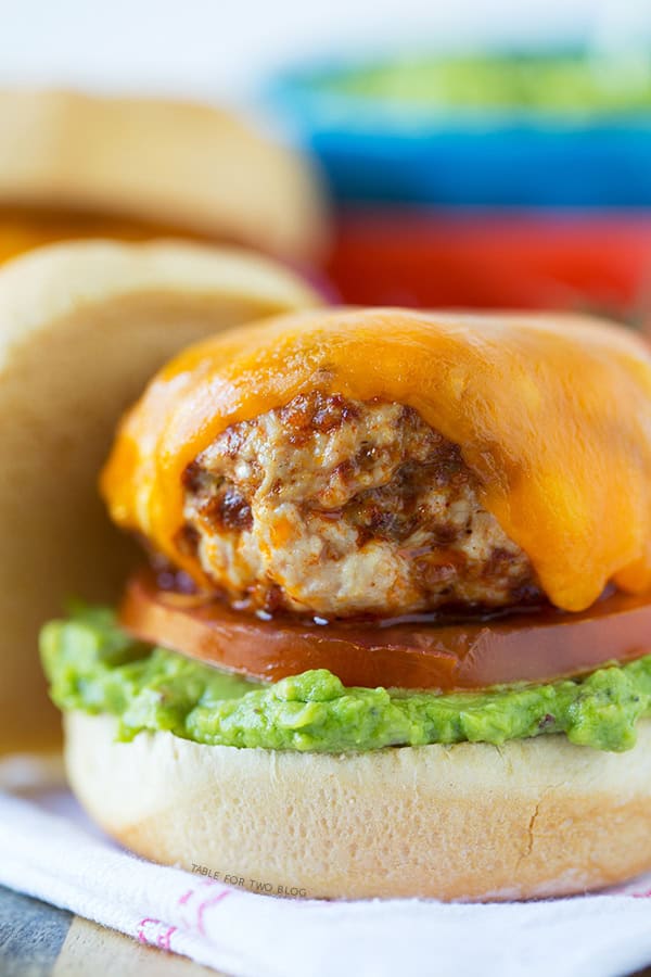 Turkey Chorizo Burgers With Guacamole Table For Two By Julie Wampler