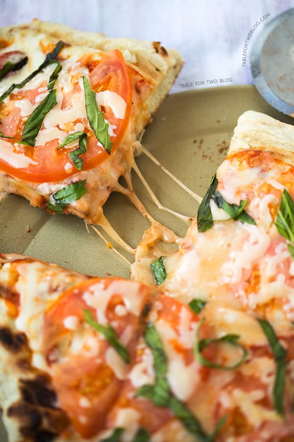 Grilled Caprese Pizza | tablefortwoblog.com