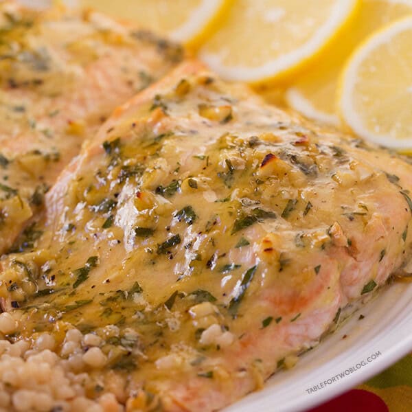 This Baked Salmon with Honey Dijon and Garlic won me a trip to Paris! Imagine what this will do on your dinner table if you made it! #salmondinner #salmonrecipe #honeydijonsalmon #garlic #seafooddinner