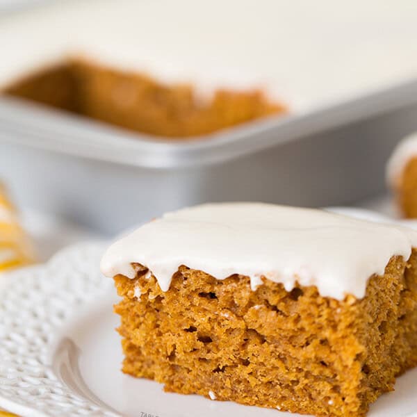Pumpkin Spice Sheet Cake | tablefortwoblog.com