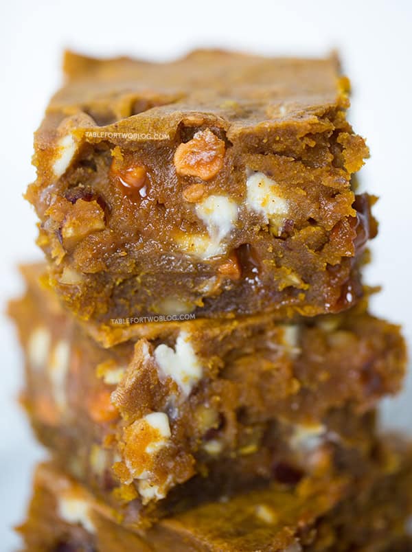 Pumpkin Blondies | tablefortwoblog.com