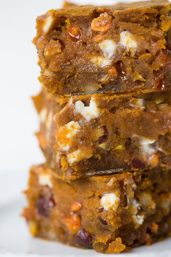 Pumpkin Blondies | tablefortwoblog.com