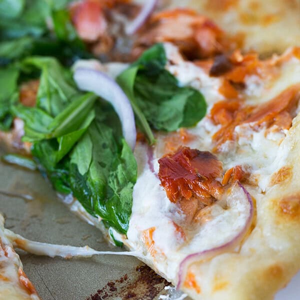 Smoked Salmon and Burrata Pizza | tablefortwoblog.com