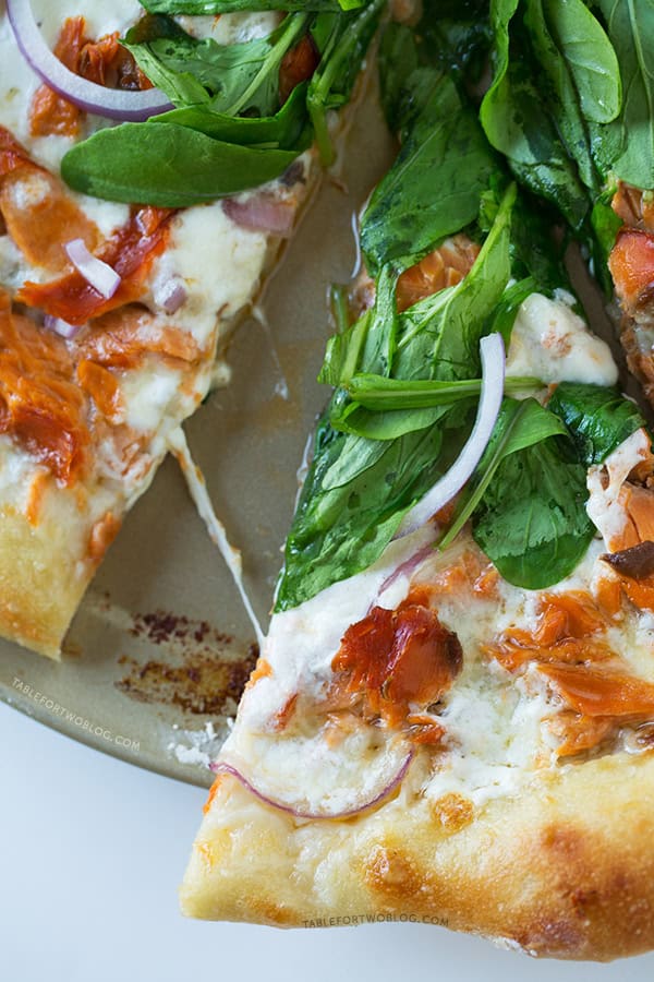 Smoked Salmon and Burrata Pizza | tablefortwoblog.com