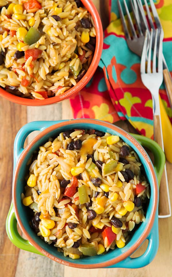 One-Pot Tex-Mex Orzo on tablefortwoblog.com