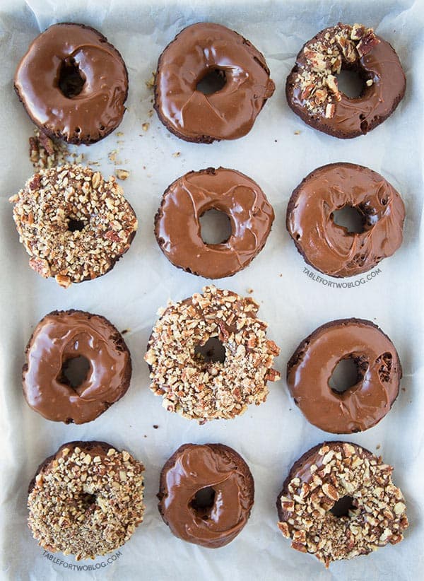 Chocolate chocolate donuts from tablefortwoblog.com