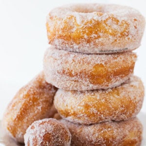 Sugared donuts with Pillsbury biscuit dough - SO light and crispy!