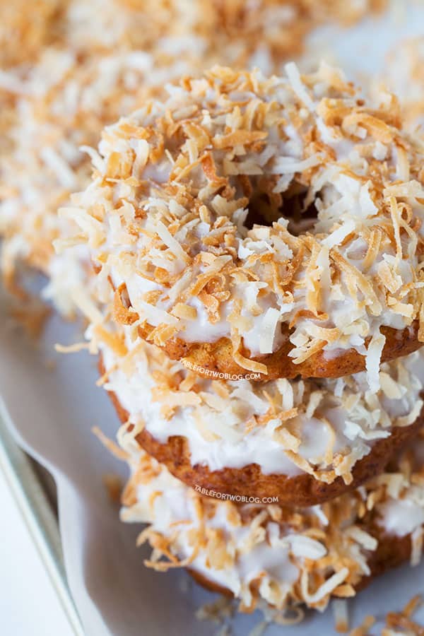 Coconut lovers will love this triple coconut donut!