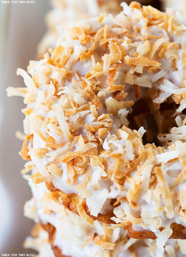 Coconut lovers will love this triple coconut donut!