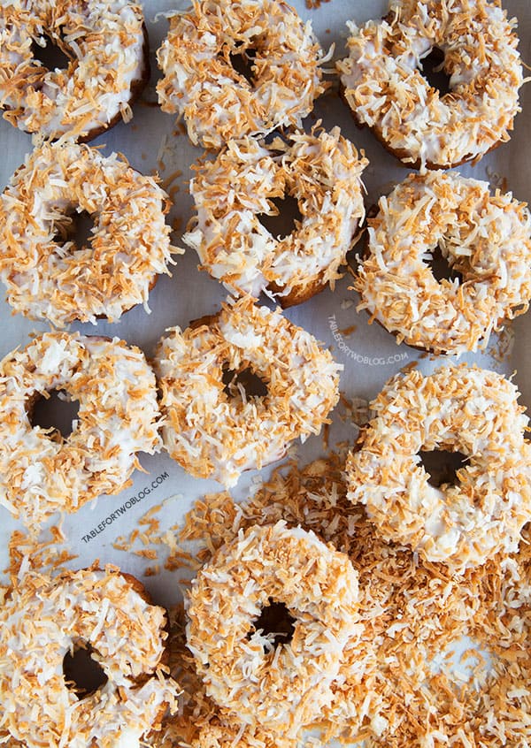 Coconut lovers will love this triple coconut donut!