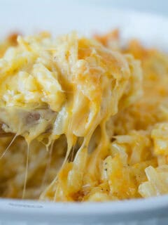 This cheesy hashbrown casserole is a simple and delicious side dish addition to your family brunch or large gathering!
