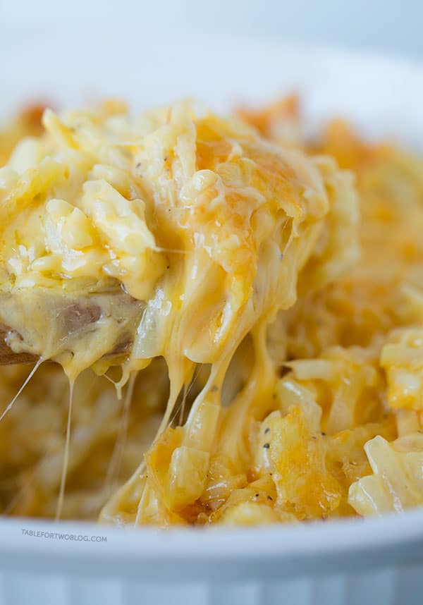 This cheesy hashbrown casserole is a simple and delicious side dish addition to your family brunch or large gathering!
