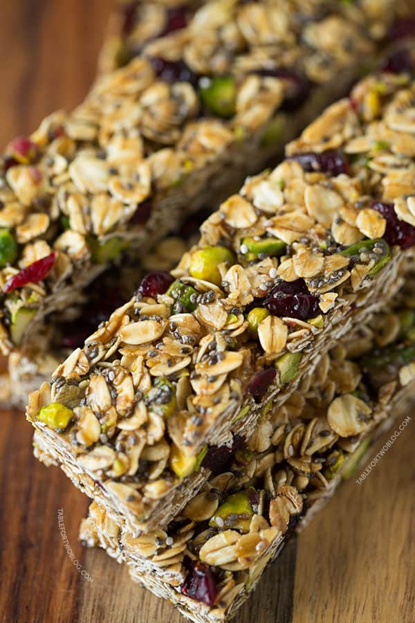 Make a batch of these cranberry pistachio granola bars to take as a snack to the beach, pool, or even plane ride for happy campers while traveling!