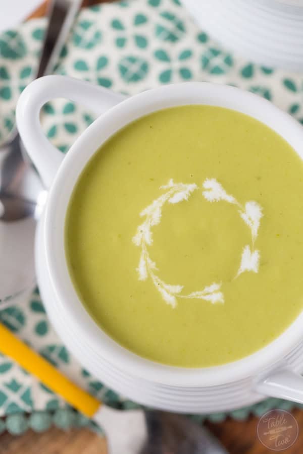 You'll want a large bowl of this chilled creamy asparagus soup for the warm weather! It's so refreshing and cools you right down!