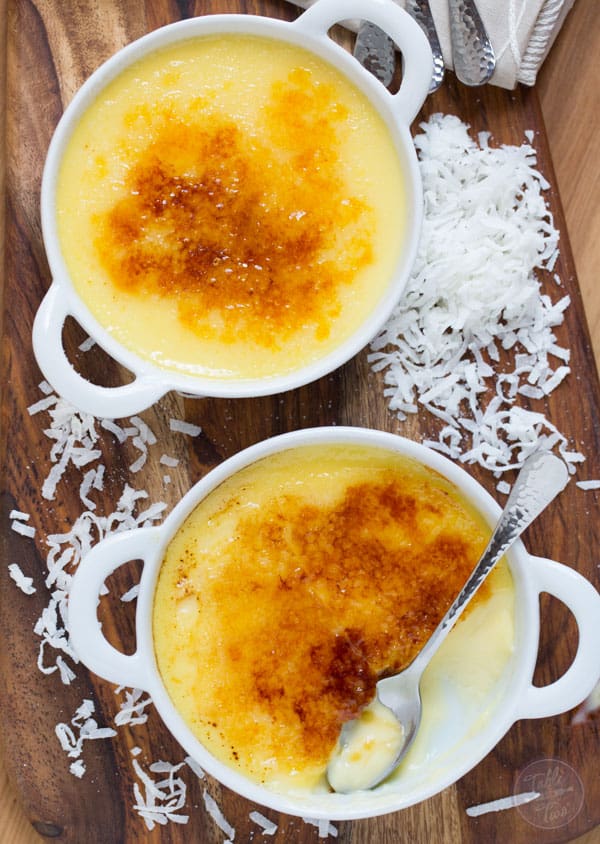 Coconut Crème Brûlée is so easy to make and tastes like paradise!