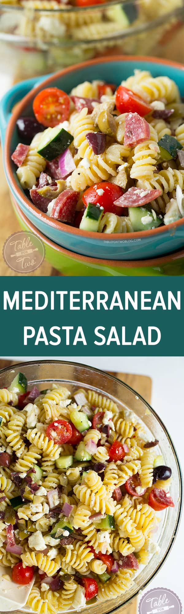 This chilled Mediterranean pasta salad comes together in no time! Perfect for warm days and parties!