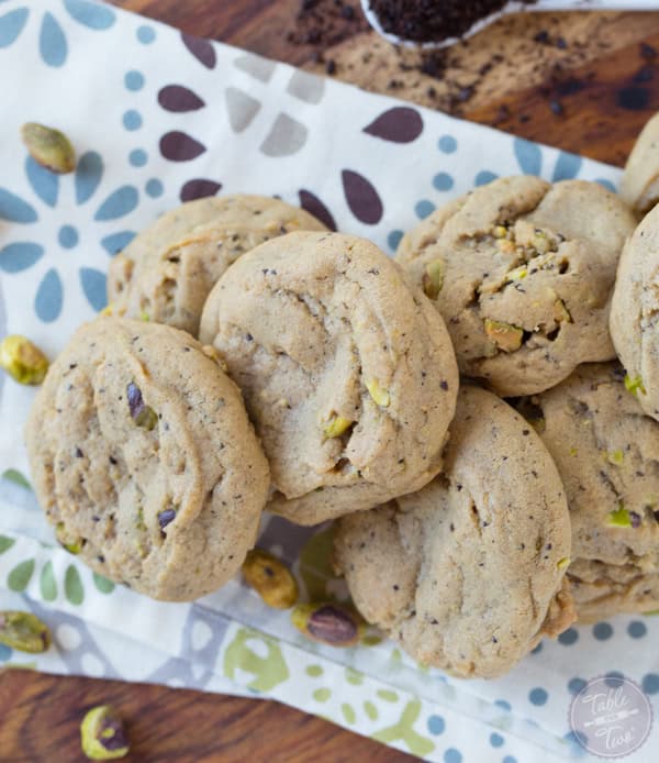 Mocha pistachio cookies are the perfect snack for that afternoon pick-me-up!