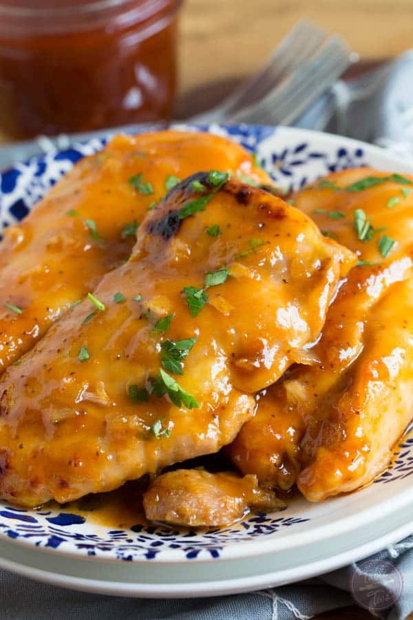 4 ingredients only! If you love sweet and tangy flavors, then you'll love this Russian apricot chicken recipe! It's plate-licking good!