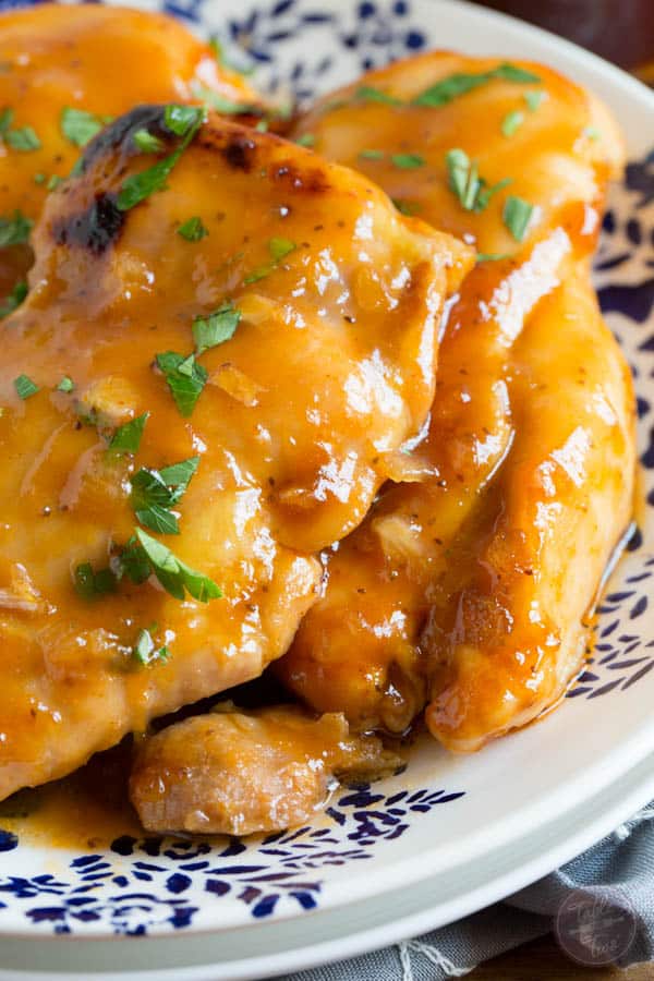4 ingredients only! If you love sweet and tangy flavors, then you'll love this Russian apricot chicken recipe! It's plate-licking good!