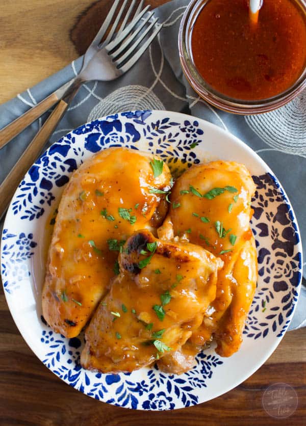 4 ingredients only! If you love sweet and tangy flavors, then you'll love this Russian apricot chicken recipe! It's plate-licking good!