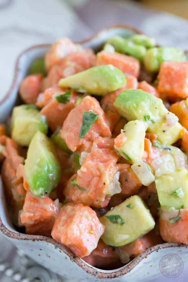 Salmon ceviche is so easy to make! A great appetizer for any meal!