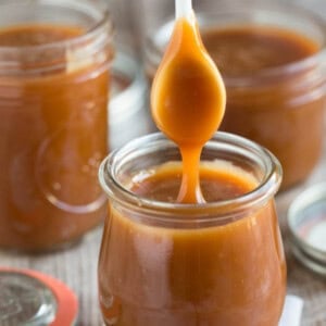 Homemade salted caramel sauce is so easy to make that you won't need to buy it from the store! Make a bunch to store in the fridge for future dessert use!