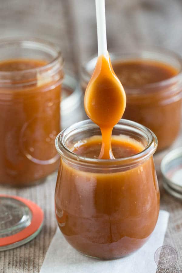 Homemade salted caramel sauce is so easy to make that you won't need to buy it from the store! Make a bunch to store in the fridge for future dessert use!