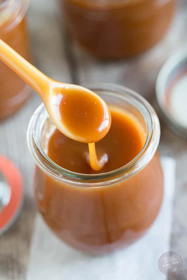 Homemade salted caramel sauce is so easy to make that you won't need to buy it from the store! Make a bunch to store in the fridge for future dessert use!