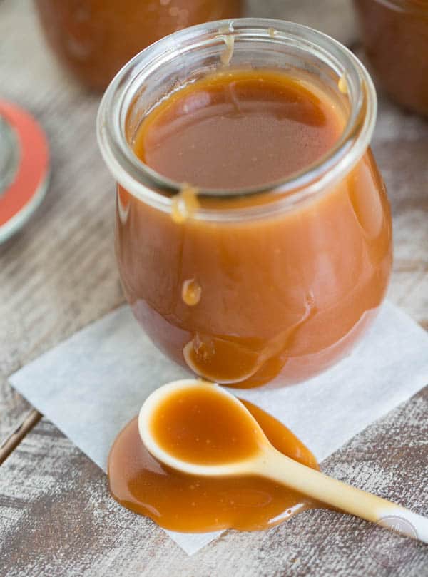 Homemade salted caramel sauce is so easy to make that you won't need to buy it from the store! Make a bunch to store in the fridge for future dessert use!