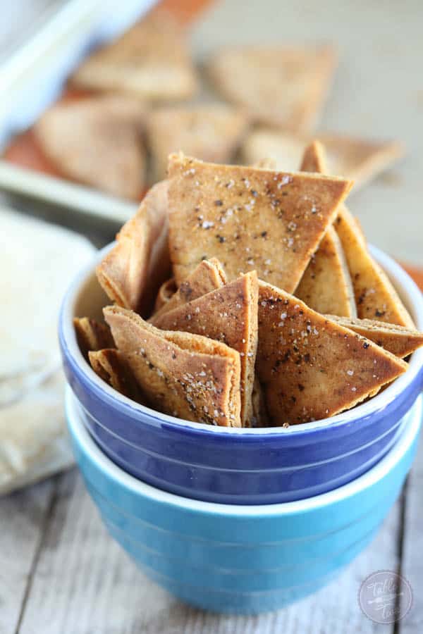 Homemade seasoned pita chips are so easy to make and perfect to pair with your favorite dip and favorite game on TV!