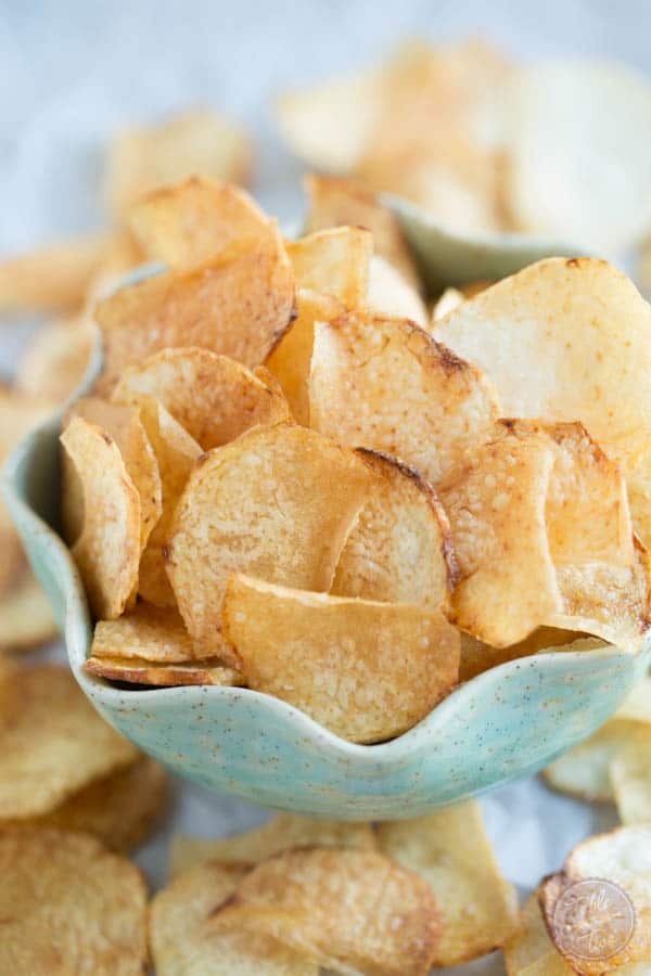 Taro chips are so easy to make at home yourself and you get a lot more than those bags at the grocery store!