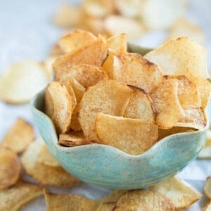 Taro chips are so easy to make at home yourself and you get a lot more than those bags at the grocery store!